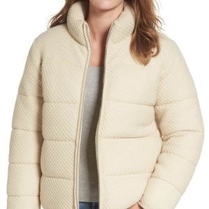 BP. Cream Knit Puffer Jacket